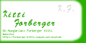 kitti forberger business card